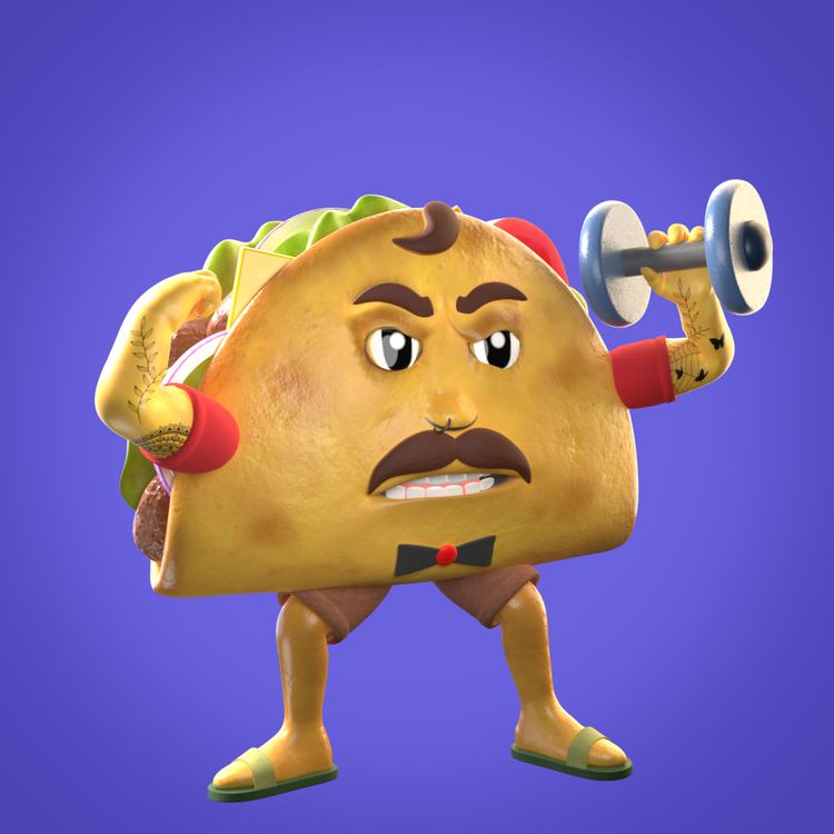 Image of 3D Weight Lifter TacoCoin #2 v2