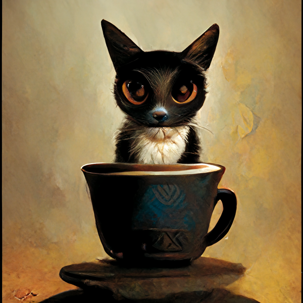 An image of Cat with a Coffee