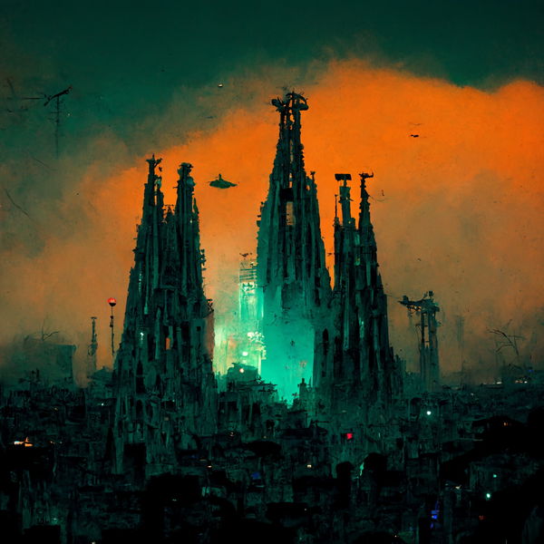 An image of Cyberpunk Segrada Familia