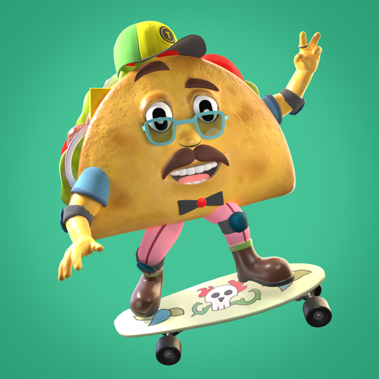 Image of 3D Skater TacoCoin v2