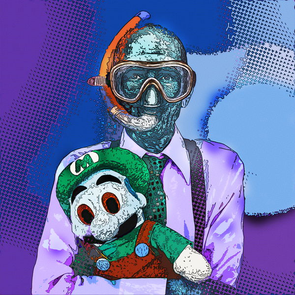 Image of BlueMan with Toy