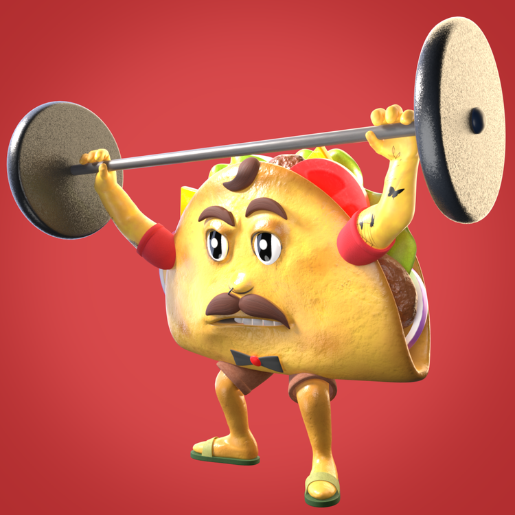 Image of 3D Weight Lifter TacoCoin v2