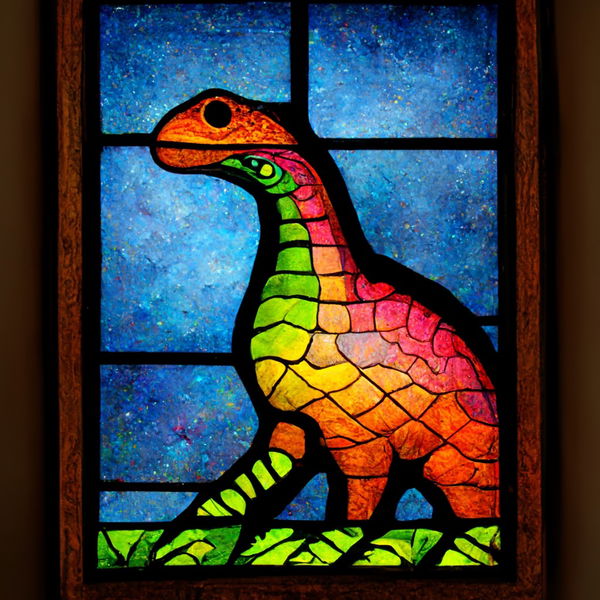 Image of Stained Glass Dinosaur