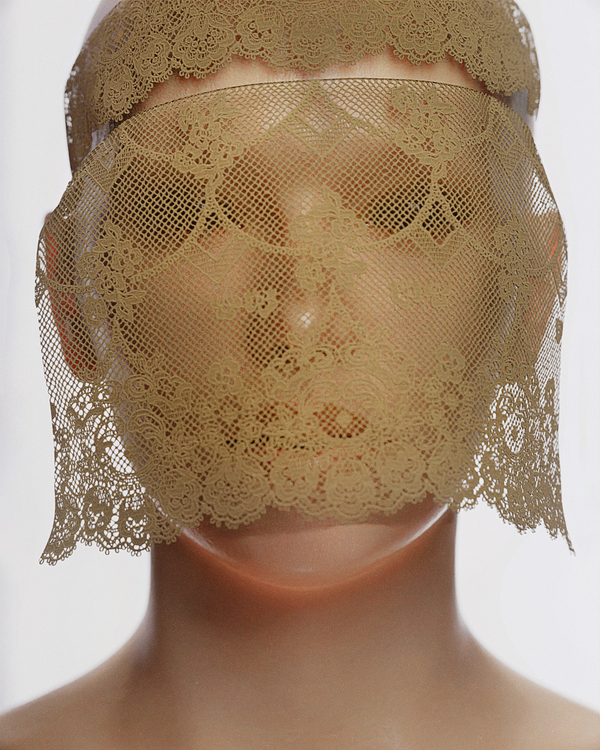 Image of Golden Trim Lace Mask