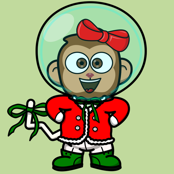 Image of Christmas Space Monkey #252