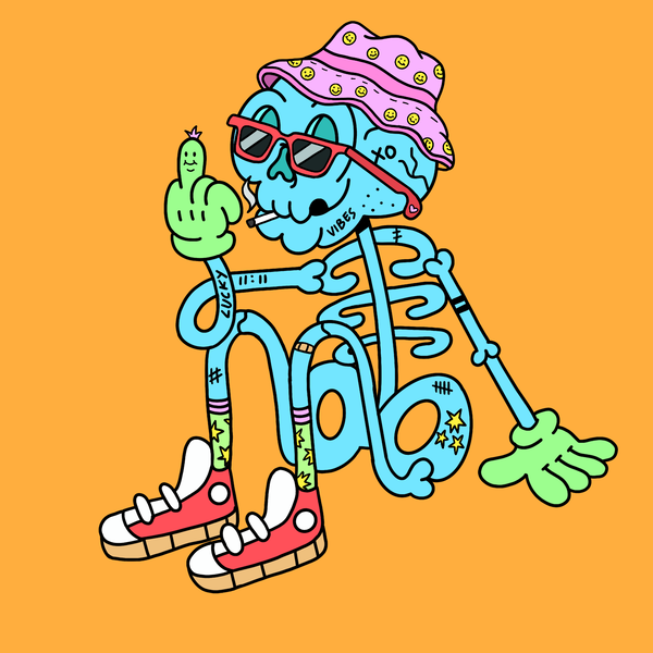 Image of Hippie Skully #028