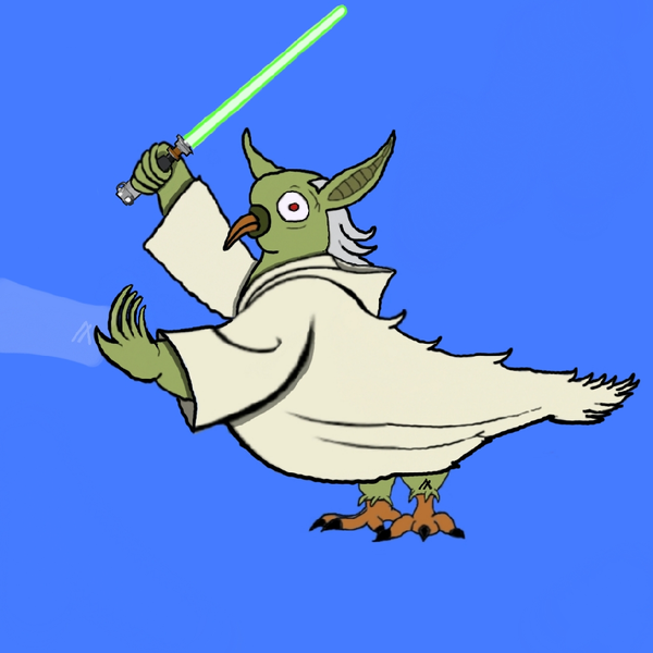 An image of Ghettopigeonsnft #42 Yoda Pigeon