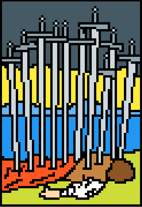 An image of 10 of Swords