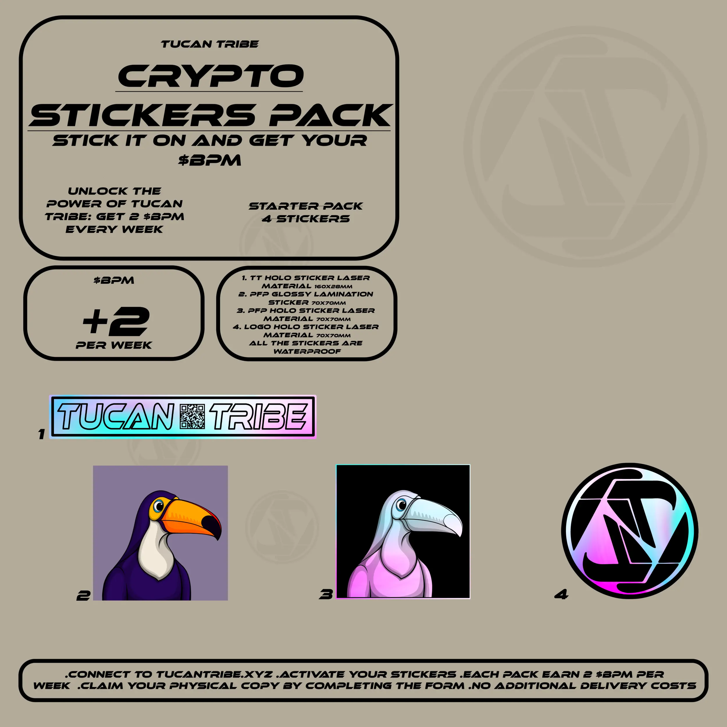 Image of Tucan Tribe Crypto Stickers  #93