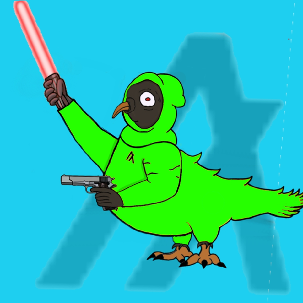 An image of Ghettopigeonsnft #53 Hood Jedi