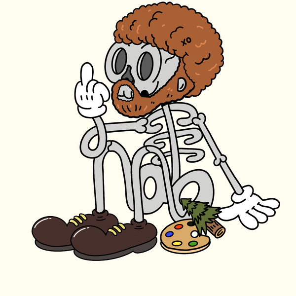 An image of Bob Ross Skully #084