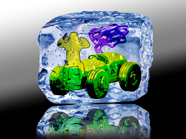 Image of Ice Cubed Broken Tinyman Car