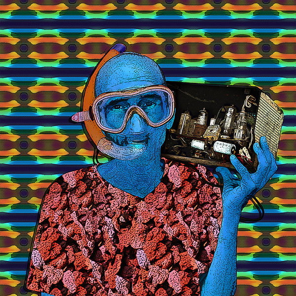 Image of Blue Man with Radio