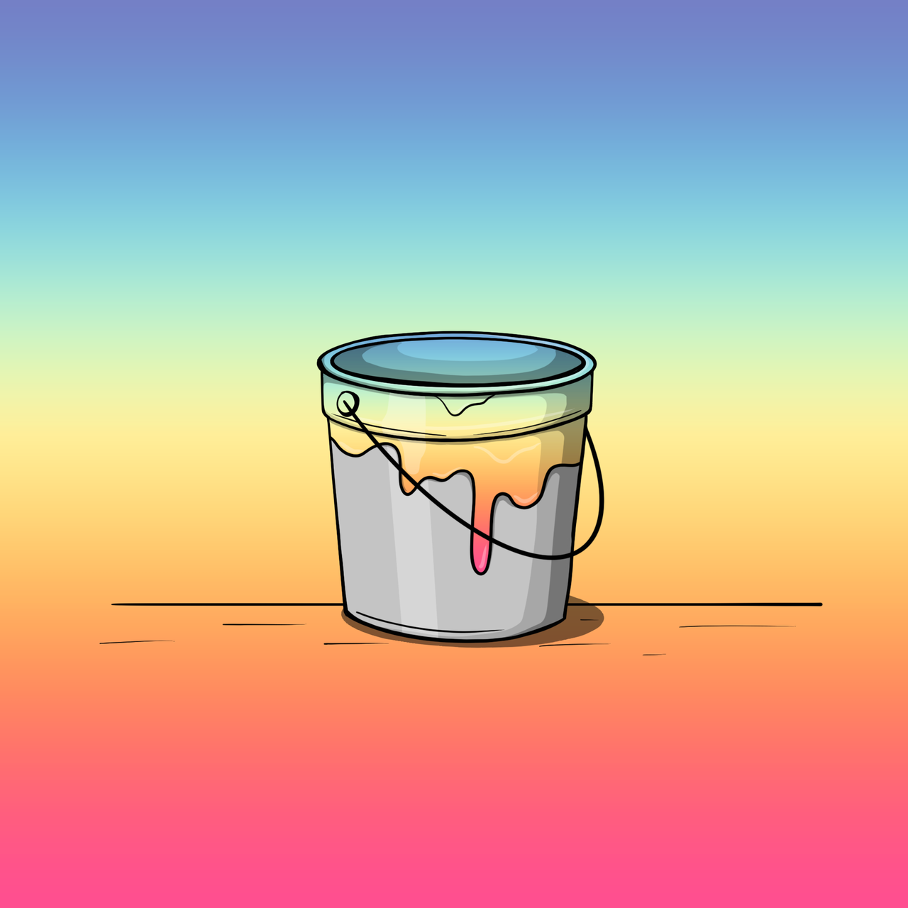 Paint Bucket - Colorful Gradient