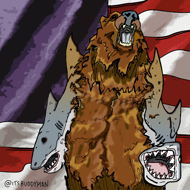 Image of Bear with Sharks for Arms